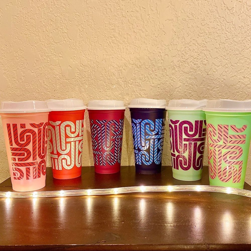 🌟 NIB Starbucks 2020 Color Changing Candy Cane Tumblers